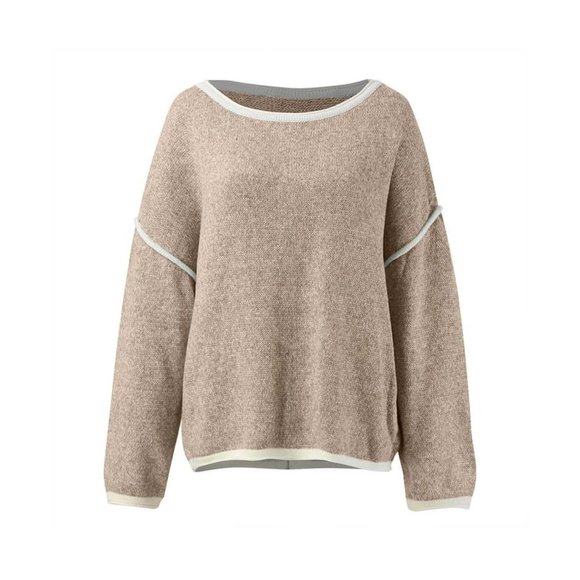 NWOT size L/XL Beige cozy pullover Sweater w/Fringe detail - Picture 10 of 11